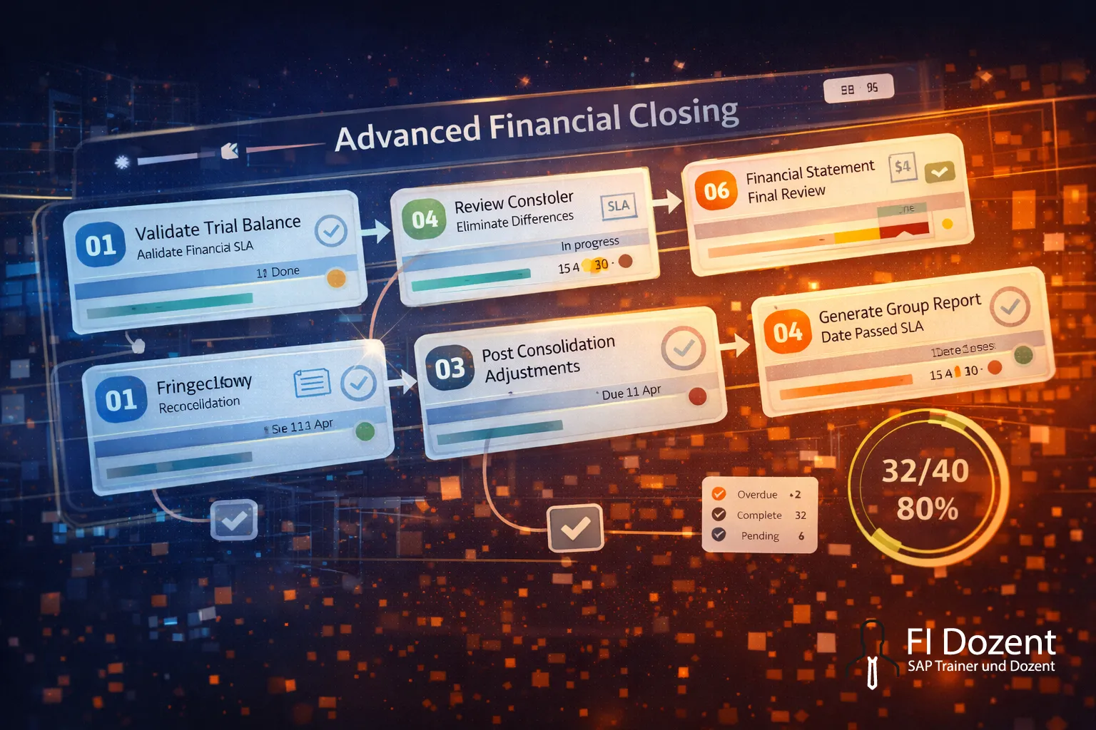 Advanced Financial Closing in SAP S/4HANA mit strukturierter Aufgaben-Timeline und Statusüberwachung
